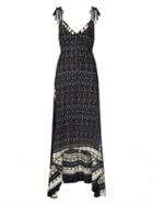 Choies Blue V Neck Geometric Print Maxi Cami Dress