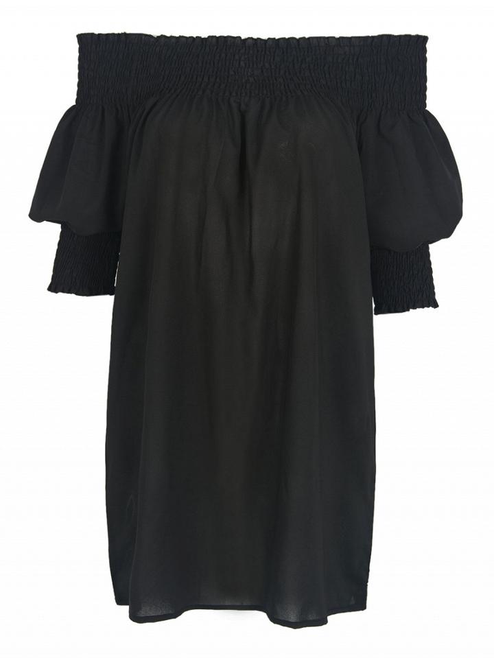Choies Black Off Shoulder Half Sleeve Blouse