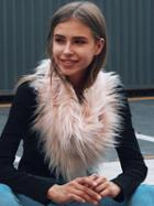 Choies Pink Fluffy Faux Fur Triangle Scarf