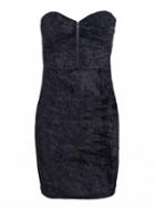 Choies Black Velvet Bandeau Mini Dress