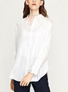 Choies White Embroidery Back Long Sleeve Shirt