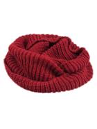 Choies Burgundy Knit Funnel Snood