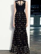 Choies Black Tassel Trim Lace Panel Sleeveless Chic Women Maxi Dress