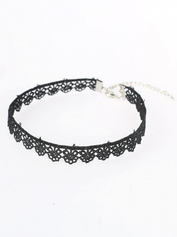 Choies Black Lace Adjustable Chain Choker Necklace
