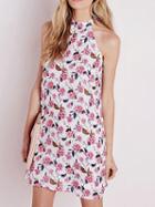 Choies Polychrome Floral Print Mini Dress