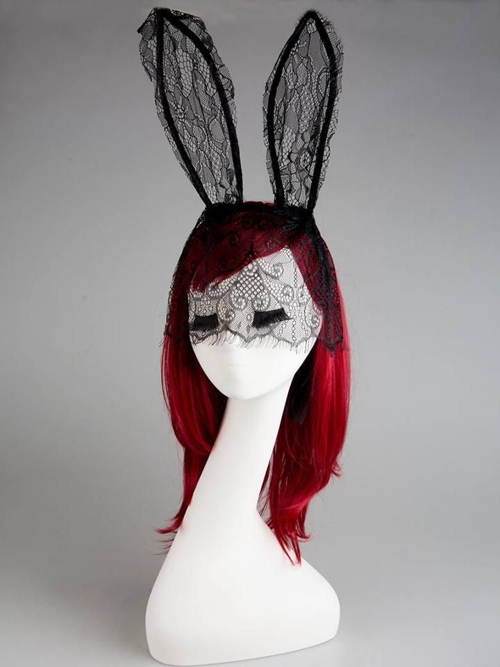Choies Black Lace Rabbit Ears Headband