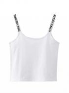 Choies White Letter Printed Strap Cami Top