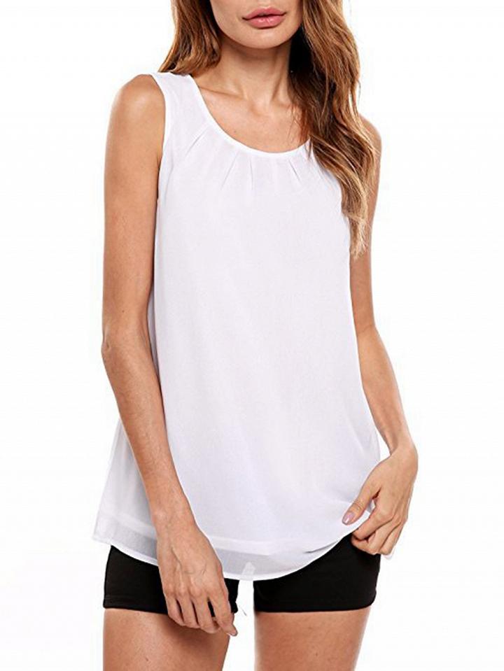 Choies White Sleeveless T-shirt