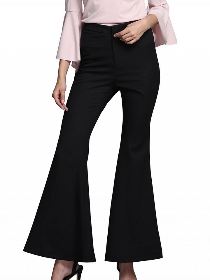 Choies Black High Waist Flared Pants