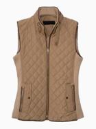 Choies Light Brown Ribbed Cotton-padded Waistcoat