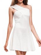 Choies White One Shoulder Mini Dress