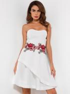 Choies White Bandeau Embroidery Floral Dress