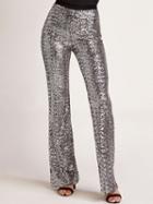 Choies Silver High Waist Sequin Detail Women Wide Leg Pants