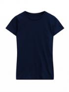 Choies Navy Blue Round Neck Short Sleeve Basic T-shirt