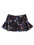 Choies Black Floral Off Shoulder Flared Sleeve Blouse