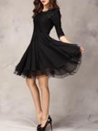 Choies Black Lace Panel Party Dress