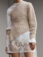 Choies Beige Asymmetric Neck Long Sleeve Chic Women Knit Sweater