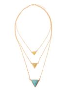 Choies Golden Triangle Pendant Multirow Necklace