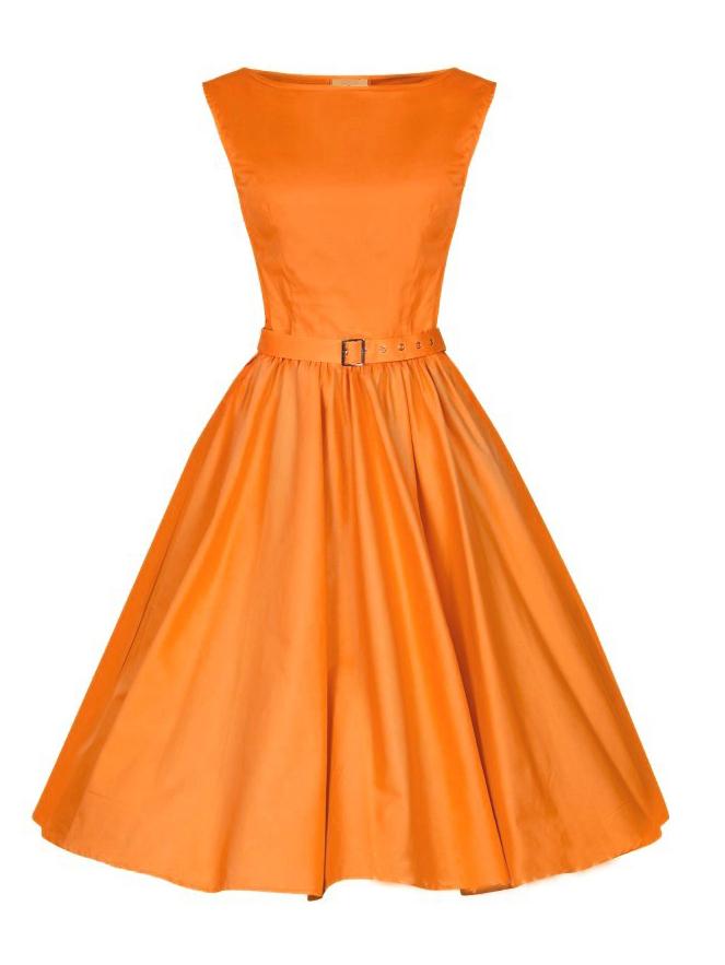 Choies Orange Vintage Sleeveless Midi Dress
