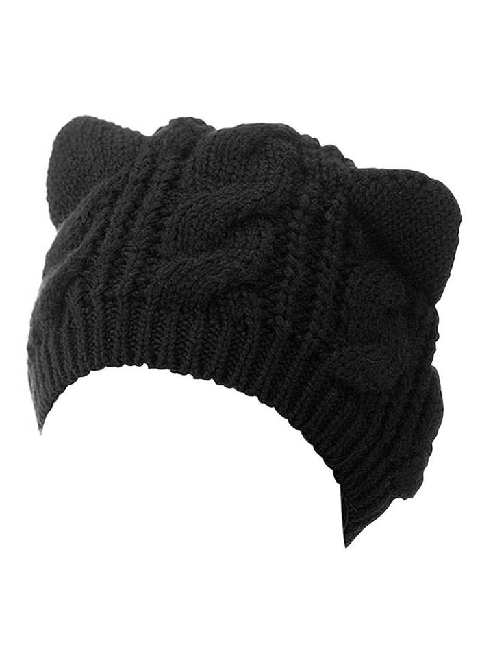Choies Black Cat Ears Knit Beanie Hat