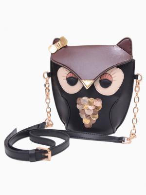 Choies Brown Owl Leather Bag
