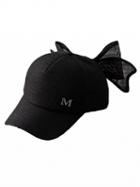 Choies Black Bow Tie Letter Detail Baseball Cap