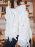Choies White Lace Up Front Tassel Detail Long Sleeve Knit Jumper