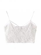 Choies White Caged Strappy Lace Cami Crop Top
