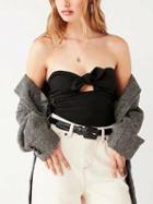 Choies Black Bandeau Knot Front Bralette Top