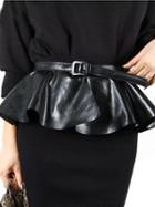 Choies Black Textured Faux Leather Skirt Belt