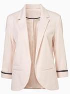 Choies Slim Blazer In Light Pink