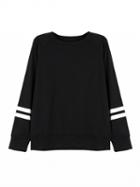 Choies Black Letter Print Back Long Sleeve Sweatshirt