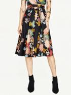 Choies Polychrome Floral Tie Waist Prom Midi Skirt