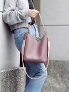 Choies Purple Webbing Strap Stud Detail Bucket Bag