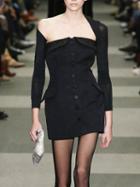 Choies Black Sheer Mesh Panel Long Sleeve Chic Women Mini Dress