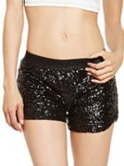 Choies Black All-over Sequin Split Side Shorts