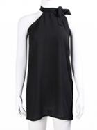 Choies Black Halter Tie Neck Shift Mini Dress