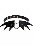 Choies Black Halloween Wing Shape Pu Necklace