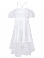 Choies White Cold Shoulder Mesh Panel Cami Hi-lo Dress