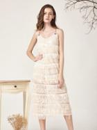 Choies White Sequin And Tassel Detail Spaghetti Strap Midi Dress