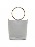 Choies Gray Metal Handle Cross Body Bucket Bag