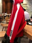 Choies Red Drawstring Print Letter Pouch Pocket Hoodie