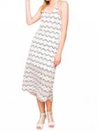 Choies White Halter Cut Out Detail Backless Beach Dress