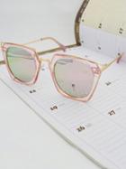 Choies Pink Lens Metal Frame Square Sunglasses