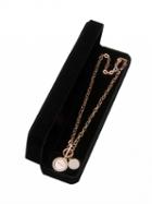 Choies Rose Gold  Crystal Embellished Pendant Chain Necklace