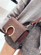 Choies Dark Brown Metallic Circle Cross Body Bag