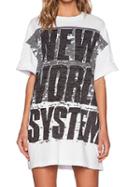 Choies White Boyfriend Letter Print Long T-shirt