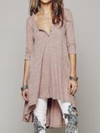 Choies Pink Half Sleeve Hi-lo Dress