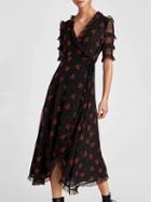 Choies Black Print Detail Midi Dress