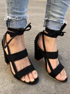Choies Black Strap Detail Heeled Sandals
